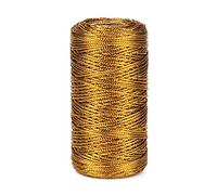 jijAcraft Cuerda dorada de 100 m: 1,5 mm de cuerda metálica de Navidad para decoración, hilo metálico dorado para manualidades, envoltura de regalos