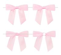 jijAcraft Rosa Pequeñas Cintas Autoadhesivas: Lazos decorativos con alambre para boda 9×8.5cm, lazo de regalo listo para comunión, 24 cintas de raso para manualidades, ramas, árbol de Navidad