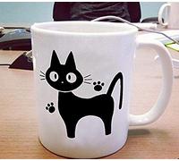 Jiji The Cat Mug Studio Ghibli Cat Lover Mug, 325 ml, cerámica blanca