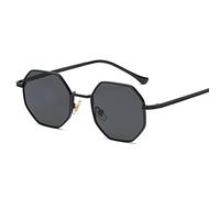 JIJIBA Gafas de Sol Hombres Octágono Vintage Gafas de Sol de Metal para Mujeres Gafas de Sol de Marca de Lujo Damas