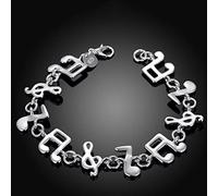JIJIBA Marcas Populares Pretty Music Note 925 Plata de Ley Pulseras para Mujer Fina Lujo joyería Regalos de Moda para Fiestas de Bodas