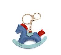 JIJIBA Mujeres Charms Cuero Bolso Colgante KeyChain Cartoon Pony Rocking Horses Keyring Lindo Animal Ornamento Accesorios Decoración Regalo