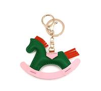 JIJIBA Mujeres Charms Cuero Bolso Colgante Keychain Cartoon Pony Rocking Horses Keyring Lindo Animal Ornamento Accesorios Decoración Regalo