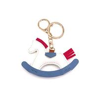 JIJIBA Mujeres Charms Cuero Bolso Colgante KeyChain Cartoon Pony Rocking Horses Keyring Lindo Animal Ornamento Accesorios Decoración Regalo