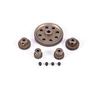 JIJIONG Accesorios de Control Remoto 5pcs Metal Diff Differencial Main Gear 5MM 64T Motor Piñón Engranajes 3.1 7MM 17T 21T 26T 29T for TRAXXAS HSP REDCAT 11164 RC Camión