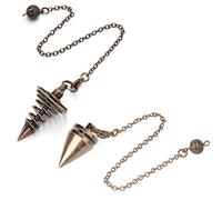 Jikekiroto 2 Piezas Péndulo de Adivinación, Reiki Esotérico y Radiestesia - Cono de Cobre Latón para Curación, Essoterismo y Divinación Egipcia