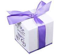 Jiklophg 10 cajas de regalo cortadas para fiestas, baby shower, caramelos, carruaje, ducha, recuerdos de boda, aniversario (morado claro)