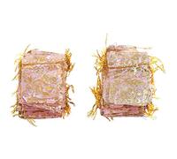 Jiklophg 100 Piezas 7X9Cm Bolsas De Joyería De con Lazo De Organza Rosa Bolsas Regalos De Fiesta De Navidad Rosa