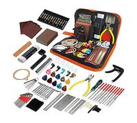 Jiklophg 99 unids Guitar Toolbox Herramientas de reparación y mantenimiento de la guitarra piezas de cuerdas de guitarra para guitarra acústica guitarra eléctrica
