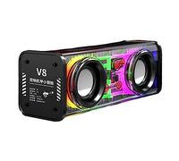 Jiklophg Altavoces Bluetooth Transparentes Luz RGB InaláMbrico Deportes al Aire Libre Bluetooth Audio TWS Subwoofer Altavoz-Negro