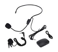 Jiklophg Auricular De Microfono con Ajuste De Frecuencia De Transmision Inalambrica De FM Portatil con Clip De Solapa para Guias Discurso Ensenaza Altavoces