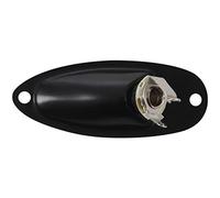 Jiklophg Boat Style - Placa de enchufe mono jack de salida de guitarra cargada de 1/4 pulgadas para guitarra eléctrica Strat Stratocater, color negro