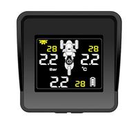 Jikoiuty de monitoreo de presión de neumáticos inalámbrico solar TPMS para motocicleta, monitor de presión de neumáticos, pantalla LCD, 3 sensores externos