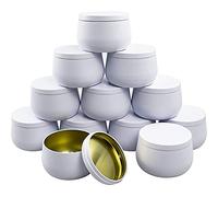 Jikoiuty Latas de para velas con - 12 tarros de vela, latas de metal para velas de 8 onzas, recipiente de vela para suministros de fabricación de velas (D)