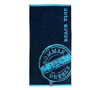 Jilda-tex, toalla de playa 90 x 180 cm, hecha de 100% terciopelo de algodón y esponja, fácil de lavar (patrón Beach Time)