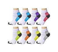 Jileson 8 Pares Calcetines de Compresión Tobilleros Hombre Mujer Medias Compresion para Soporte el Arco Deporte Trail Running Ciclismo Senderismo Verano Cortos Transpirables