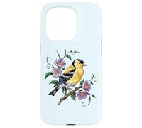 Jilguero americano y lavanda flores naturaleza pájaro arte Carcasa para iPhone 15 Pro