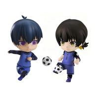 Jilijia 2 figuras de acción de anime Isagi Yoichi y Bachira Meguru versión Q de Clayman, figura que cambia la cara, articulaciones móviles, modelo de personaje, decoración coleccionable