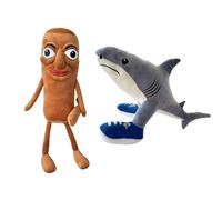 Jilijia 2 piezas Peluches de Animales Brainrot Tung Tung Tung Sahur Anime Figura de Peluche Tralalelo Tralala Dibujos Animados Figurita Rellena Cojín Peludo Almohada Sofá Decoración del Hogar Regalo