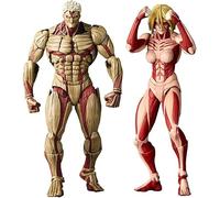 Jilijia 2 piezas Reiner Braun y Annie Leonhart Figura, Super Acción Estatua Pose de Lucha Titan Levi Articulaciones Movibles Modelo con Accesorios Colección Figurilla Ornamentos para Escritorio