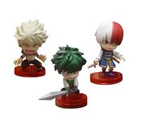 Jilijia 3 figuras de acción de My Hero Academia Deku/Bakugou Katsuki/Todoroki Shoto Figura de acción estatua de PVC de juguete personajes de anime, modelo de muñeca, decoración de escritorio, 6 cm