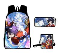 Jilijia Anime Bungo Stray Dogs Mochila BSD Mochila Nakahara Chuuya Dazai Osamu Bolsa de viaje Bolsa de viaje Juego de tres piezas Mochila BSD Pencil Pounch Bolsa de almuerzo Bolsa de viaje Bolsa de