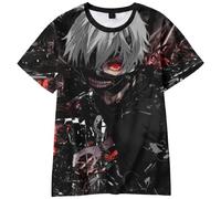 Jilijia Anime Tokyo Ghoul - Camiseta de manga corta con estampado 3D Kaneki Ken