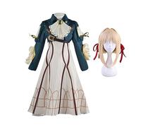 Jilijia Anime Violeta Evergarden Cosplay Traje Conjunto Cosplay Peluca y Vestido Lolita Fiesta de Navidad Cosplay Disfraz para Mujer Niña