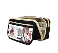 Jilijia Ayanami Rei - Estuche para lápices para niños y niñas, bolsa de gran capacidad para bolígrafos de anime, Asuka Langley Soryu/Nagisa Kaworu, bolsa de papelería con cremallera, regalos escolares