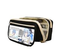 Jilijia Ayanami Rei - Estuche para lápices para niños y niñas, bolsa de gran capacidad para bolígrafos de anime, Asuka Langley Soryu/Nagisa Kaworu, bolsa de papelería con cremallera, regalos escolares