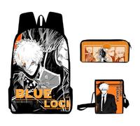 Jilijia Blue Lock - Mochila con diseño de juego de anime Isagi Yoichi/Bachira Meguru/Chigiri Hyoma, bolsa escolar impresa en 3D, bolsa de viaje, juego de tres piezas, Kunigami Rensuke, 40x30x13cm