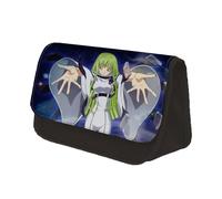 Jilijia Code Geass Lelouch of The Rebellion - Estuche para lápices de anime con doble cremallera, bolsa de papelería de gran capacidad, bolsa de almacenamiento de dibujos animados para adolescentes,