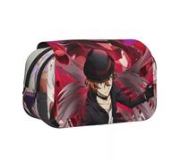 Jilijia Dazai Osamu - Estuche para lápices de anime BSD con diseño de dibujos animados Nakahara Chuuya/Akutagawa Ryunosuke con impresión 3D, estuche de doble capa con cremallera, gran capacidad, para