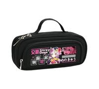 Jilijia Estuche para lápices de anime Dazai Osamu Nakahara Chuuya, bolsa para bolígrafos BSD con estampado de dibujos animados, bolsa para adolescentes, con cremallera, gran capacidad, para