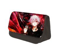 Jilijia Estuche para lápices de Tokyo Ghoul, Kaneki Ken Anime con doble cremallera, bolsa de papelería de gran capacidad, bolsa de almacenamiento de dibujos animados para adolescentes, niños y niñas,