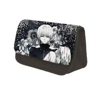 Jilijia Estuche para lápices de Tokyo Ghoul, Kaneki Ken Anime con doble cremallera, bolsa de papelería de gran capacidad, bolsa de almacenamiento de dibujos animados para adolescentes, niños y niñas,