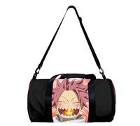Jilijia FAIRY TAIL - Bolsa de deporte con diseño de anime Natsu Dragneel Lucy Heartfilia, bolsa de gimnasio, bolsa de viaje, deportes, camping, yoga, natación, bolsa redonda plegable con correa para