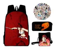 Jilijia FAIRY TAIL Mochila de anime Natsu Dragneel, mochila Lucy Heartfilia, mochila escolar, bolsa deportiva de dibujos animados, bolsa de almuerzo, juego de 3 piezas, Tipo 10, 40x30x13cm
