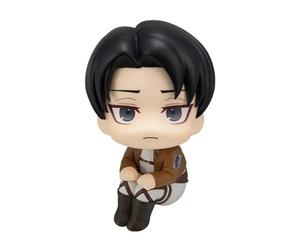 Jilijia Figura de anime Eren Jaeger Levi Look Up, bonita postura sentada, modelo de dibujos animados, estatua de escritorio, adornos de escritorio, regalos de 10 cm