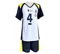 Jilijia Haikyuu - Camiseta de manga corta y pantalones cortos de voleibol de la Academia Fukurodani, Kotaro Bokuto/Akaashi Keiji, conjunto de traje de juego de anime, Fukurodani Academy No.4, 42