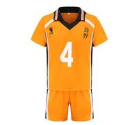Jilijia Haikyuu - Camiseta Karasuno High Volleyball Jersey Hinata Shoyo/Tobio Kageyama Camiseta de manga corta + pantalones cortos Anime Game Suitset, Karasuno High NO.4, XXL