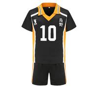 Jilijia Haikyuu - Camiseta Karasuno High Volleyball Jersey Hinata Shoyo/Tobio Kageyama Camiseta de manga corta + pantalones cortos Anime Game Suitset, Karasuno High No.10, XL