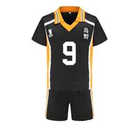Jilijia Haikyuu Camiseta y pantalones cortos de la Preparatoria Karasuno - Uniforme de voleibol Hinata Shoyo/Tobio Kageyama de manga corta + camiseta y pantalones cortos de juego de anime, S