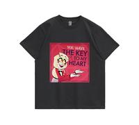 Jilijia Hazbin Hotel - Camiseta de anime con impresión 3D a colores Alastor/Angel Dust/Charlie Morningstar, camisa de manga corta, disfraz unisex de verano