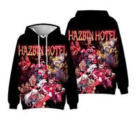 Jilijia Hazbin Hotel - Sudadera con capucha para niños, diseño de anime con impresión digital en 3D, diseño de Alastor/Angel Dust Cosplay de manga larga para niños y niñas, Tipo 4, 150