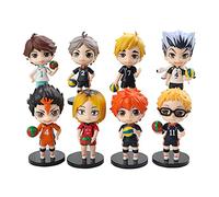 Jilijia Juego de figuras de anime Haikyuu versión Q de Hinata Shoyo/Yu Nishinoya/Kozume Kenma/Kei Tsukishima Figura de acción para fiesta de Navidad, modelos coleccionables (8 unidades, 10 cm)