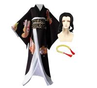 Jilijia Kibutsuji - Disfraz de cosplay de Muzan de anime japonés, kimono negro, conjunto completo de uniforme para Halloween, carnaval, fiesta, juego para mujer