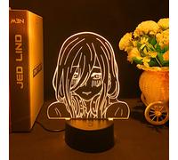 Jilijia Lámpara LED de ilusión 3D The Quintaesessential Quintuplets Anime Nakano Miku Nightlight 16 Color USB Lámpara de mesa para decoración de dormitorio Regalo de cumpleaños
