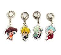 Jilijia Los siete pecados capitales llavero Anime llavero de acrílico figuras coleccionables colgante para billetera de tarjetas