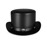 Jilijia Medieval Retro Punk Halloween Top Hat Estilo Industrial PU Cuero Cap Dome Magic Hat Caballero Sombrero